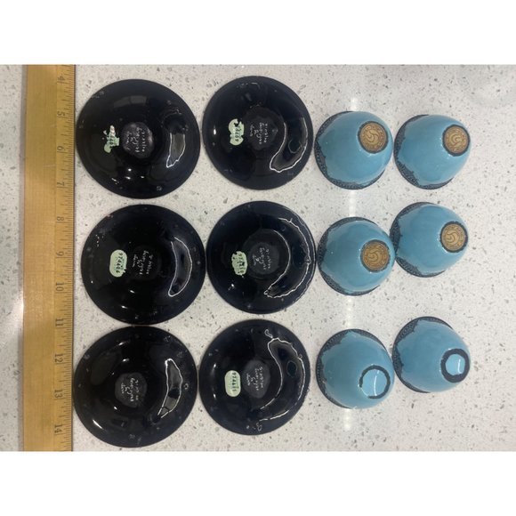 Vintage 12 pc Turkish coffee cups saucers Star of David Hand Made Hareli Israel - Picture 6 of 10